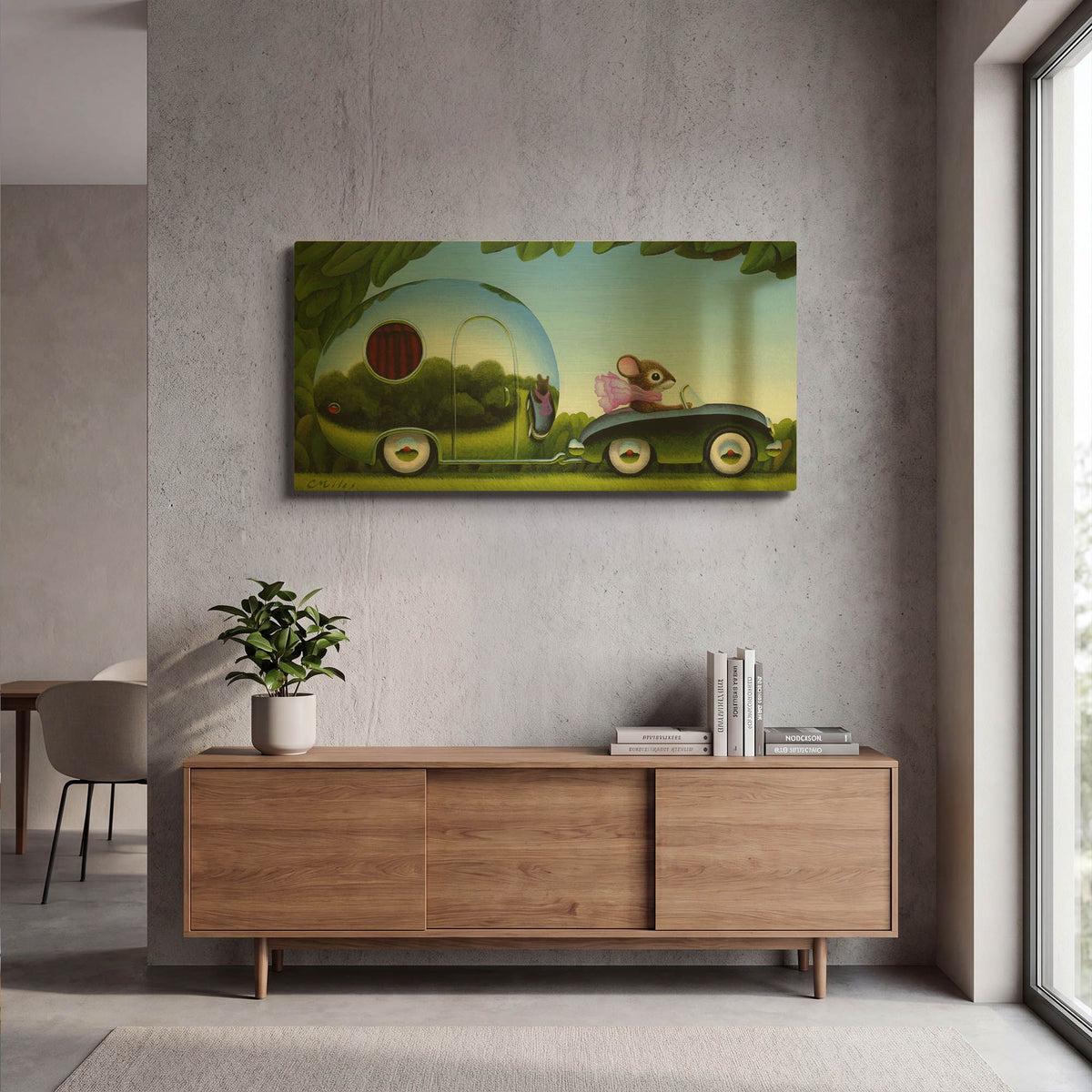 'Touring' By Chris Miles Gold Metal Wall Art