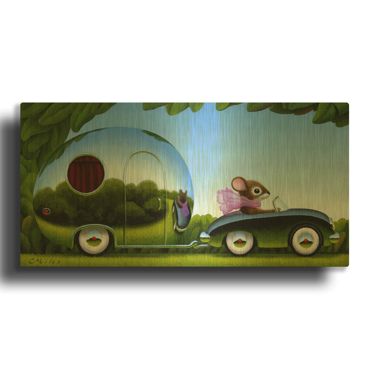 'Touring' By Chris Miles Gold Metal Wall Art