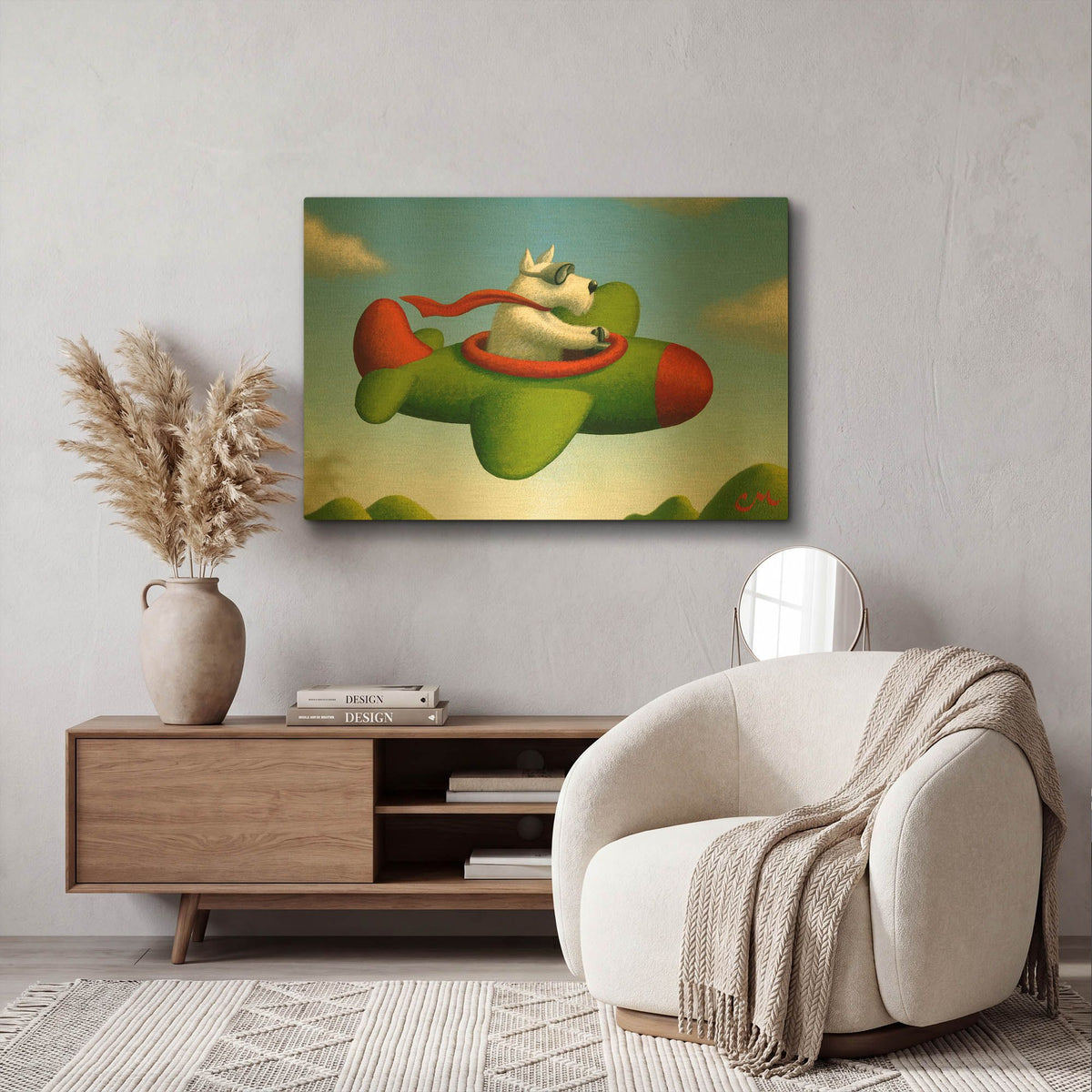 'Frequent Flier No 1' By Chris Miles Gold Metal Wall Art