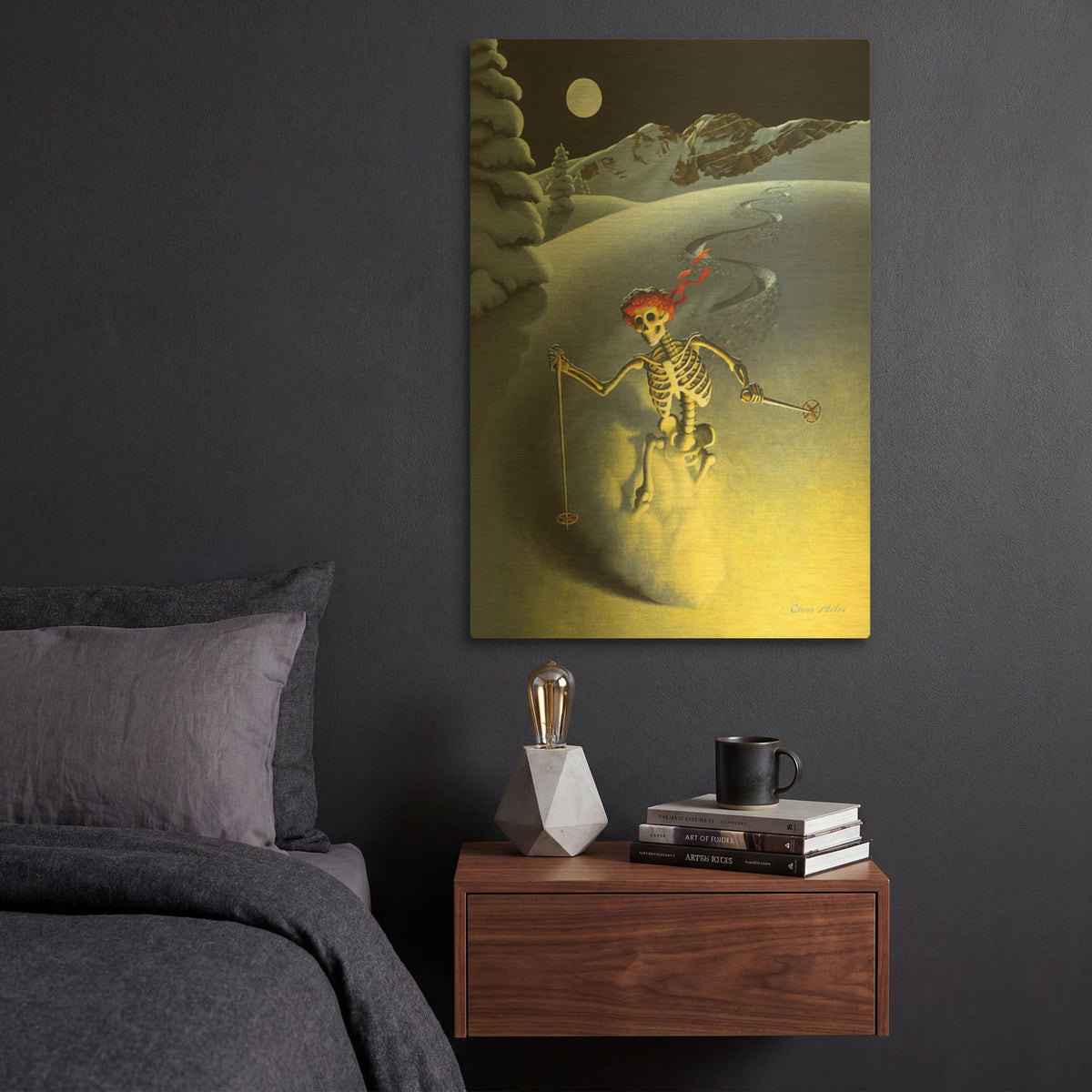 'After Hours' By Chris Miles Gold Metal Wall Art