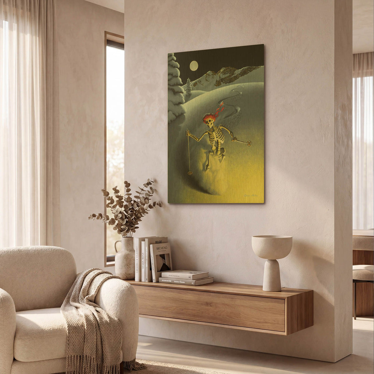 'After Hours' By Chris Miles Gold Metal Wall Art