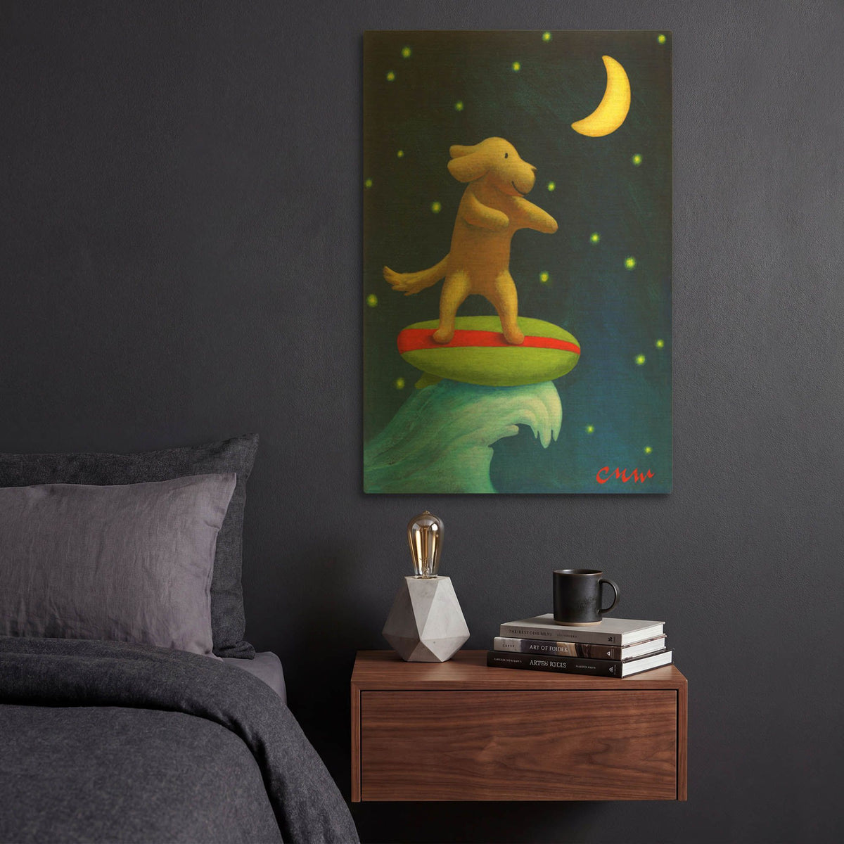 'Night Rider' By Chris Miles Gold Metal Wall Art