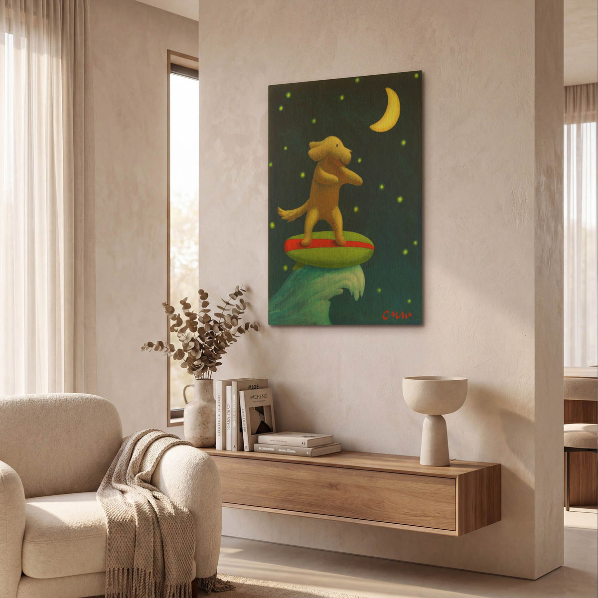'Night Rider' By Chris Miles Gold Metal Wall Art