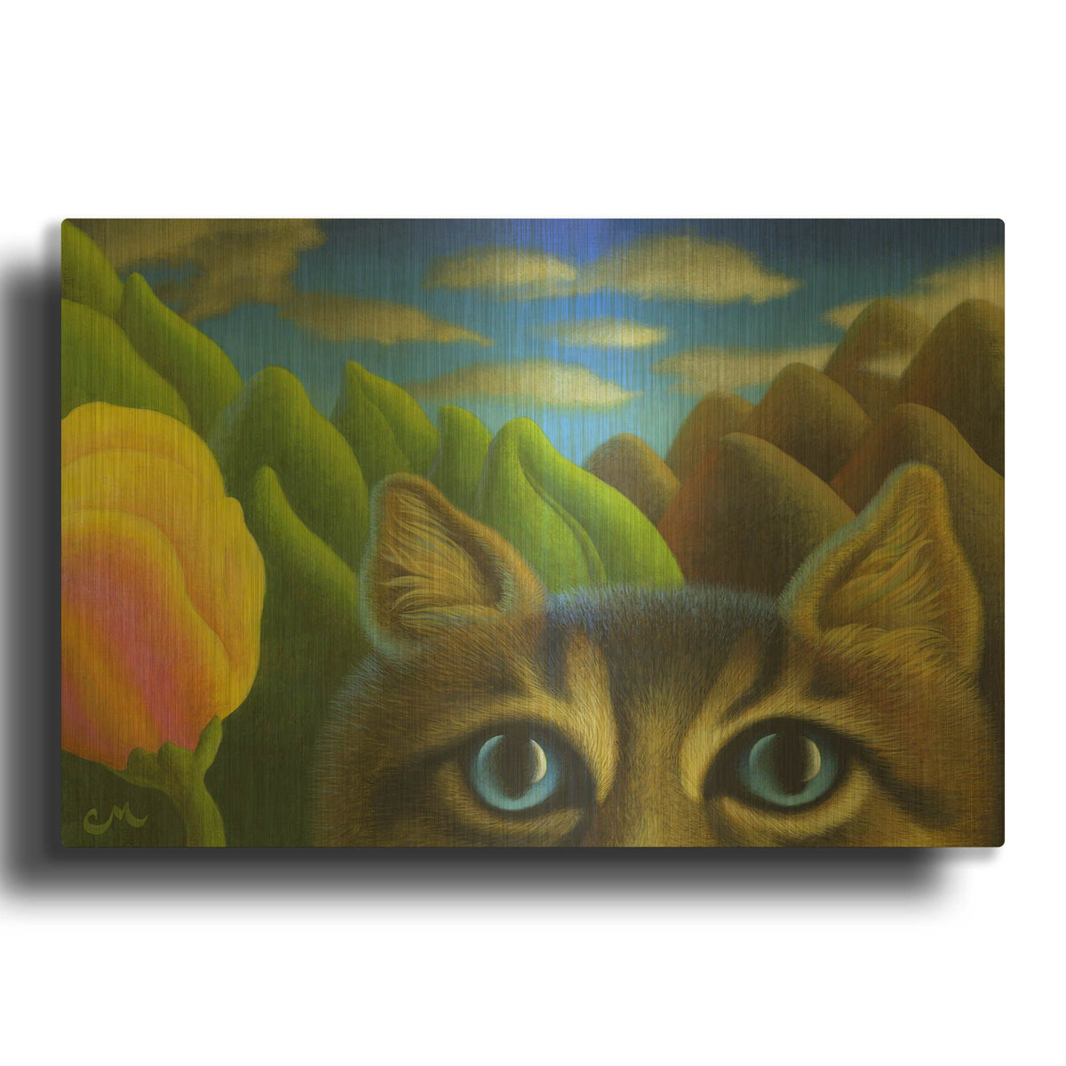'Watching' By Chris Miles Gold Metal Wall Art