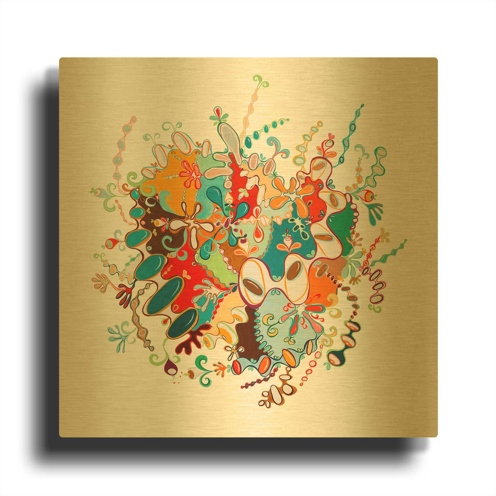 'Golden Doodle No 1' By Cynthia Mosser Gold Metal Wall Art