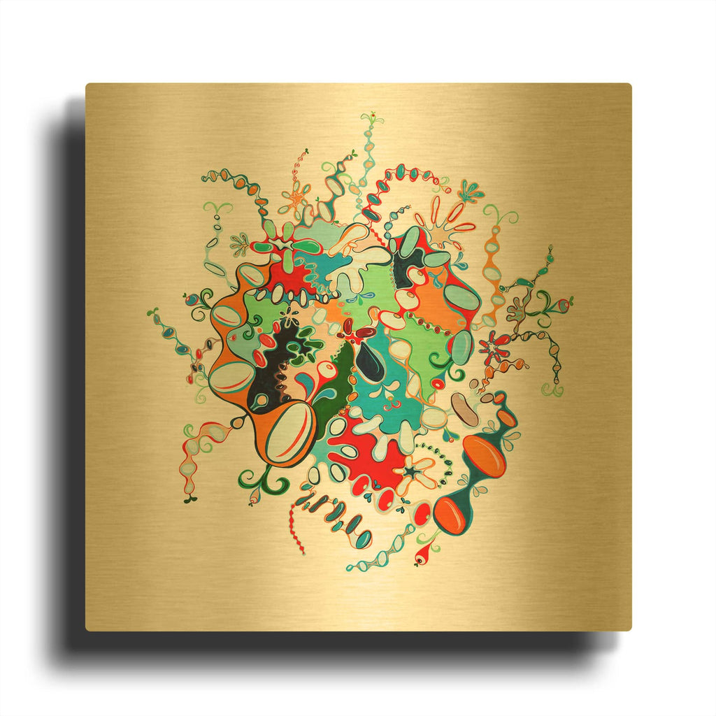 'Golden Doodle No 2' By Cynthia Mosser Gold Metal Wall Art