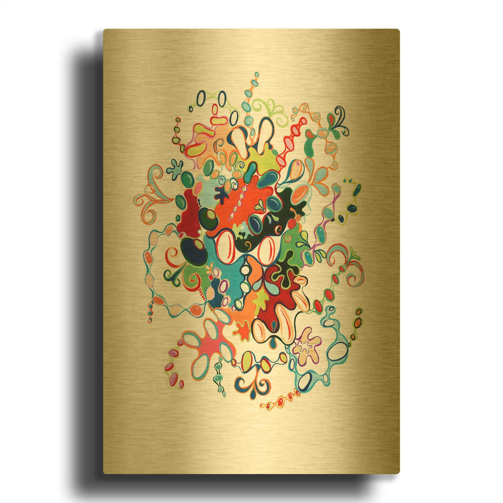 'Double Back Twister' By Cynthia Mosser Gold Metal Wall Art