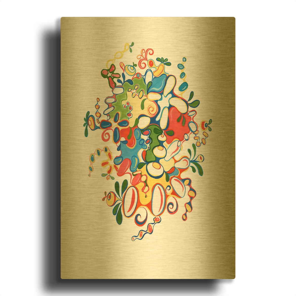 'Folk Twister' By Cynthia Mosser Gold Metal Wall Art