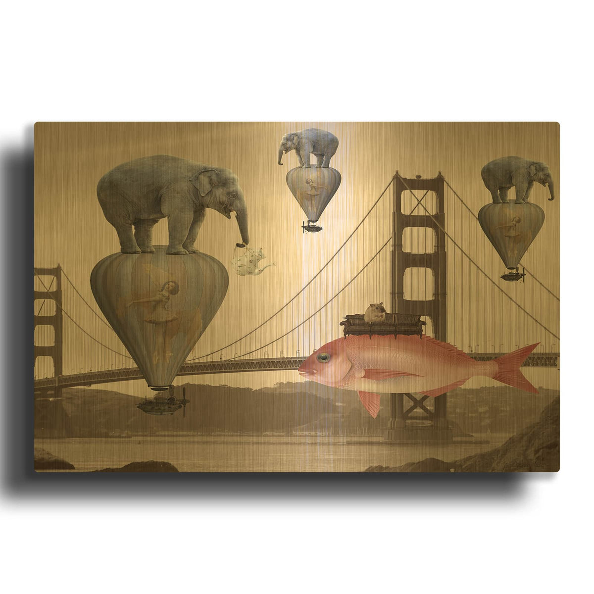 'Tea Time' By Daniela Nocito Gold Metal Wall Art