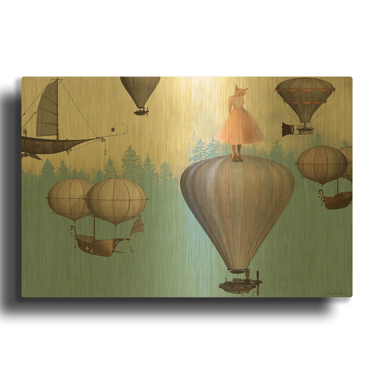 'With You' By Daniela Nocito Gold Metal Wall Art