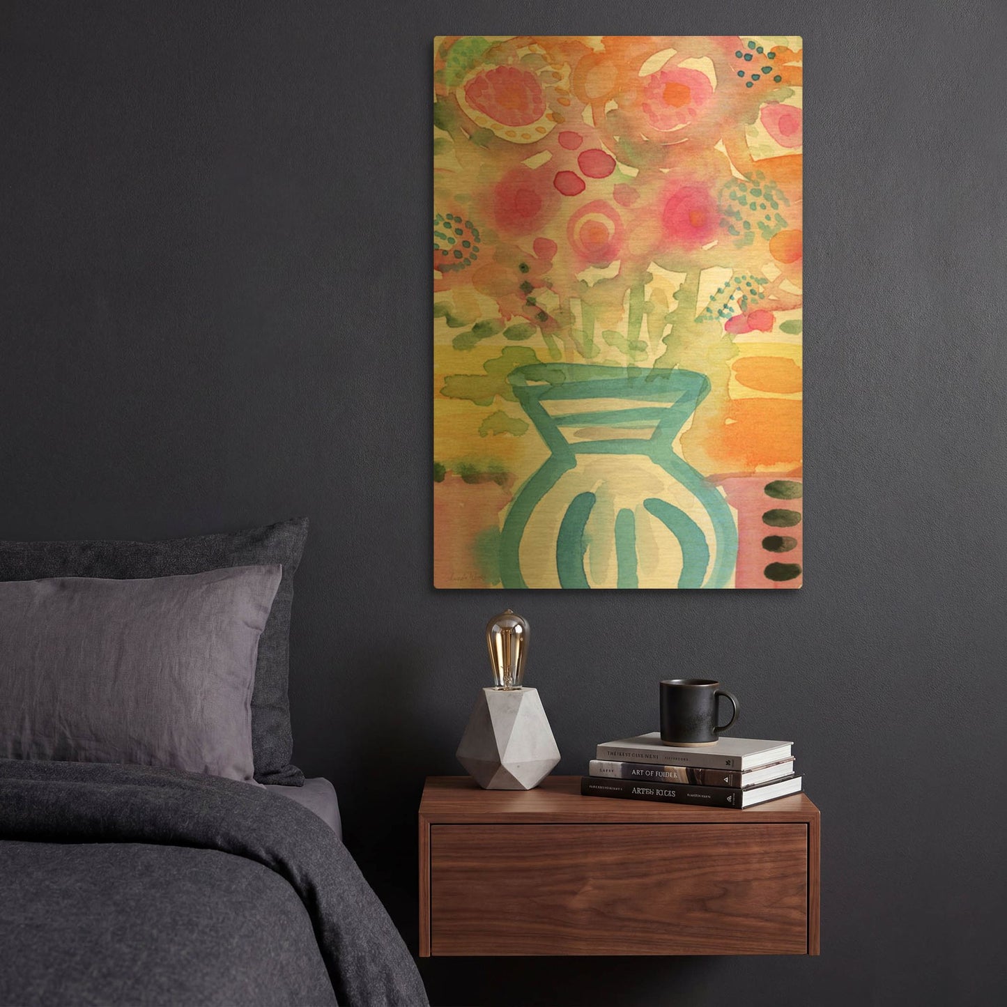 'LW1986' By Linda Woods Gold Metal Wall Art
