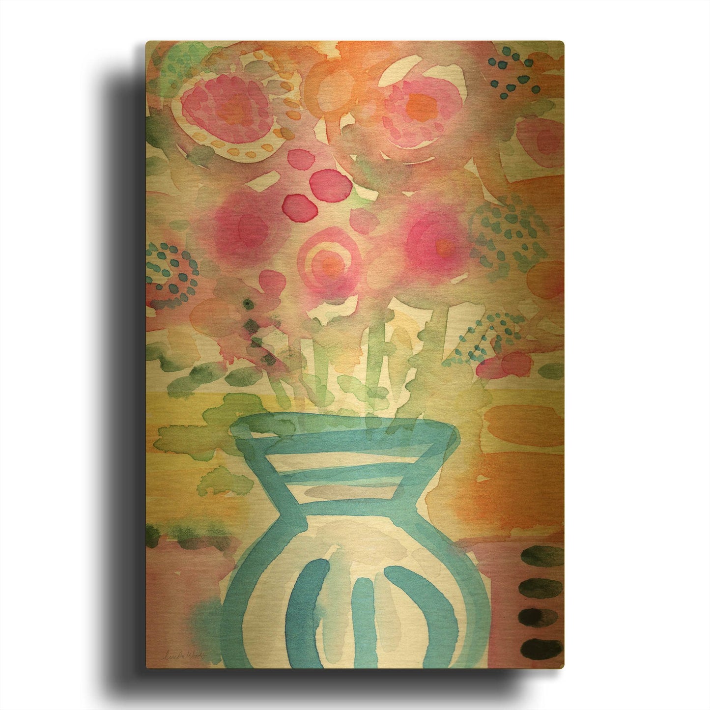 'LW1986' By Linda Woods Gold Metal Wall Art