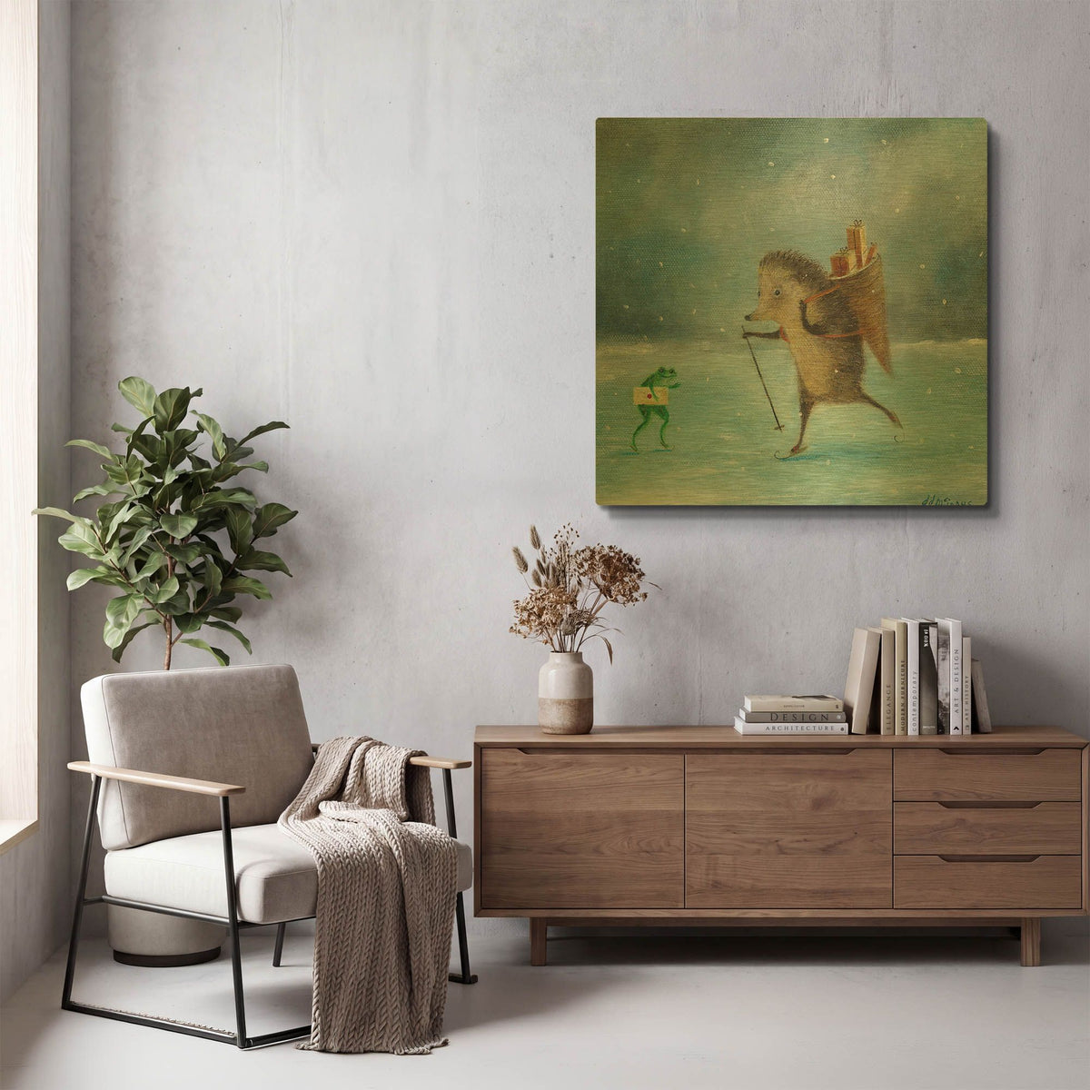 'Julemanden' By DD McInnes Gold Metal Wall Art