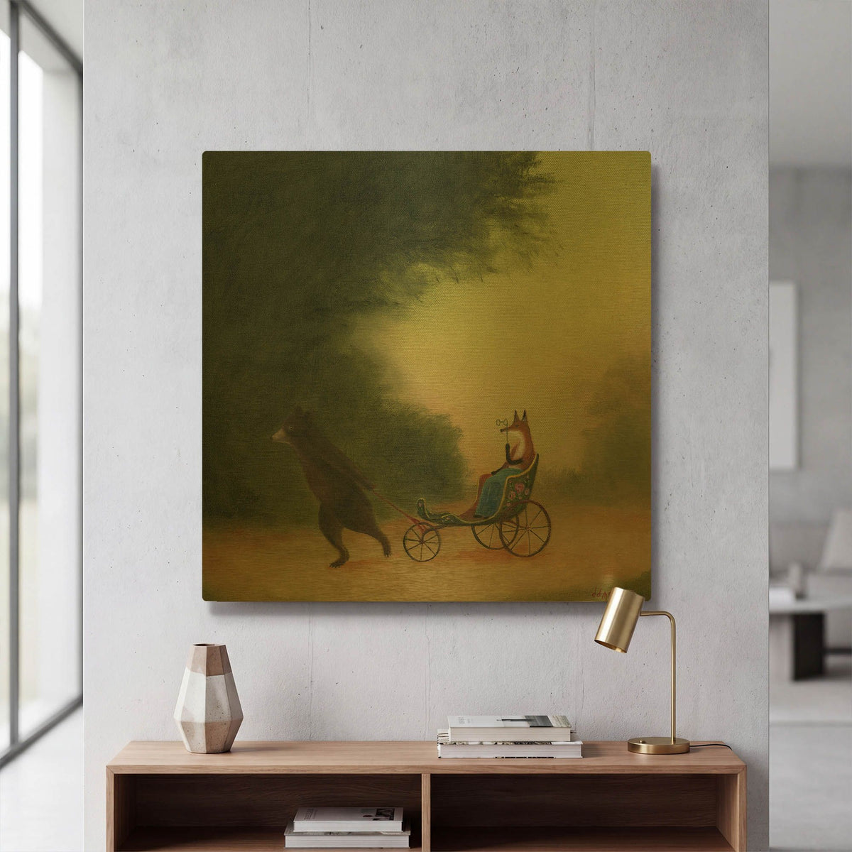'La Passeggiata Of The Lady Dowager' By DD McInnes Gold Metal Wall Art