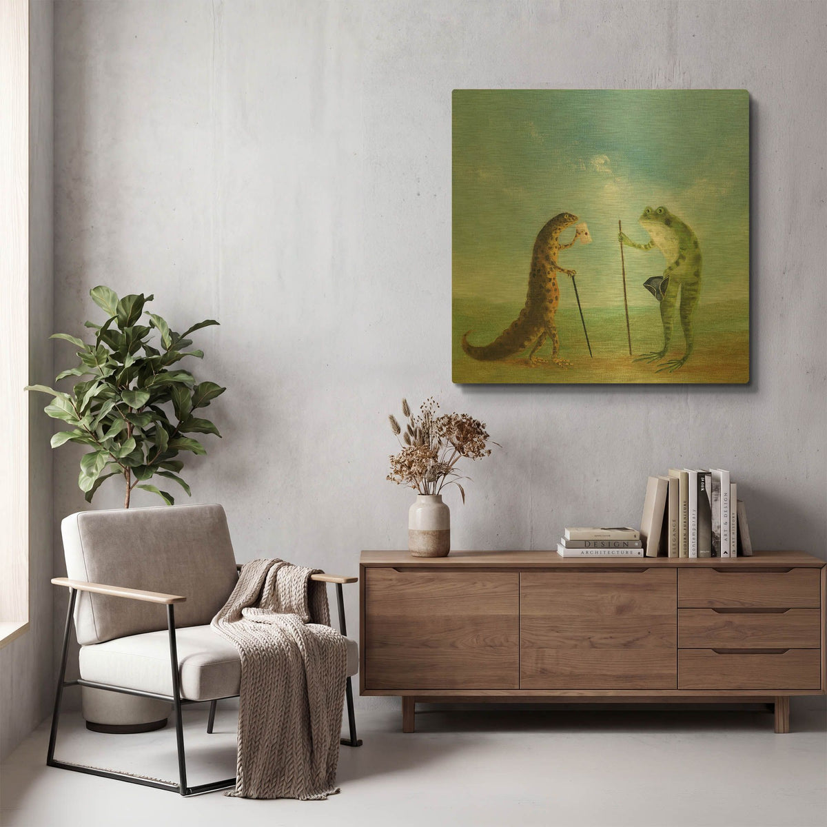 'The Incident At Seasalter Beach' By DD McInnes Gold Metal Wall Art