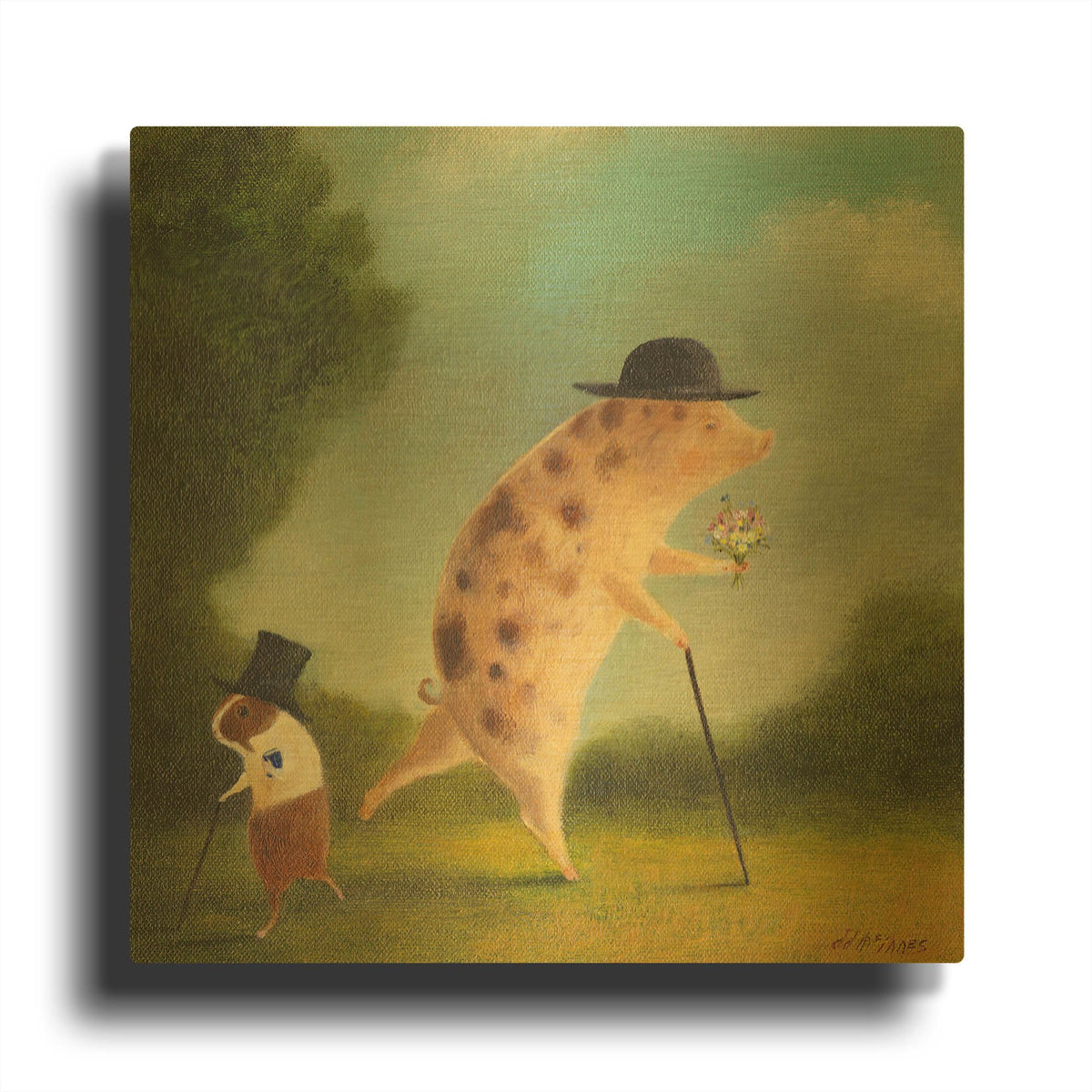 'The Temptations Of Bentley Scroop' By DD McInnes Gold Metal Wall Art