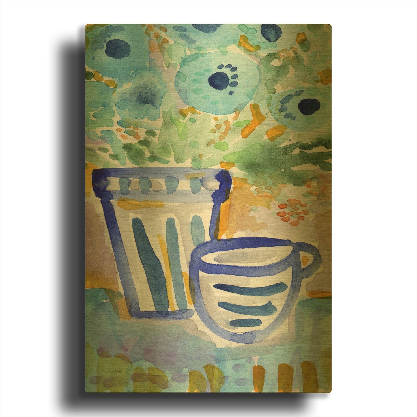 'LW1987' By Linda Woods Gold Metal Wall Art