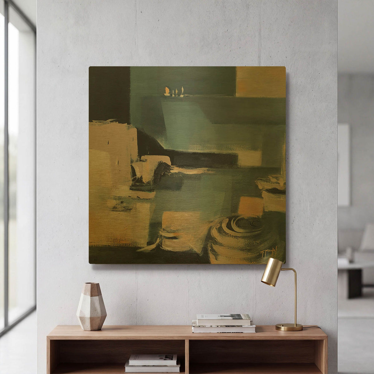 'Home Port' By Fanou Montel Gold Metal Wall Art
