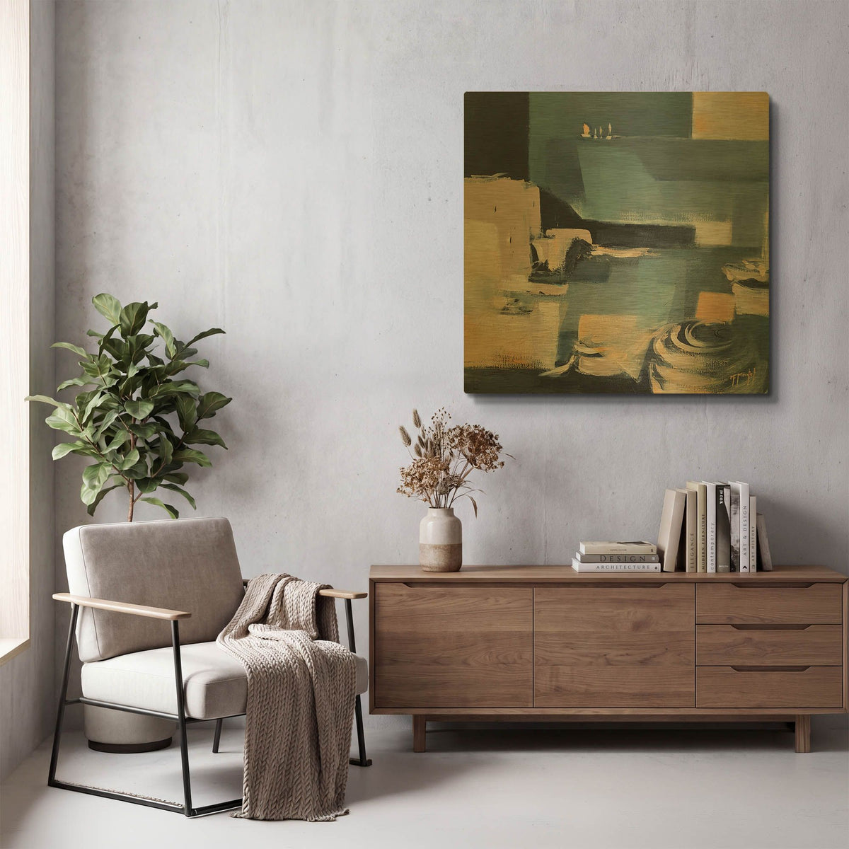 'Home Port' By Fanou Montel Gold Metal Wall Art