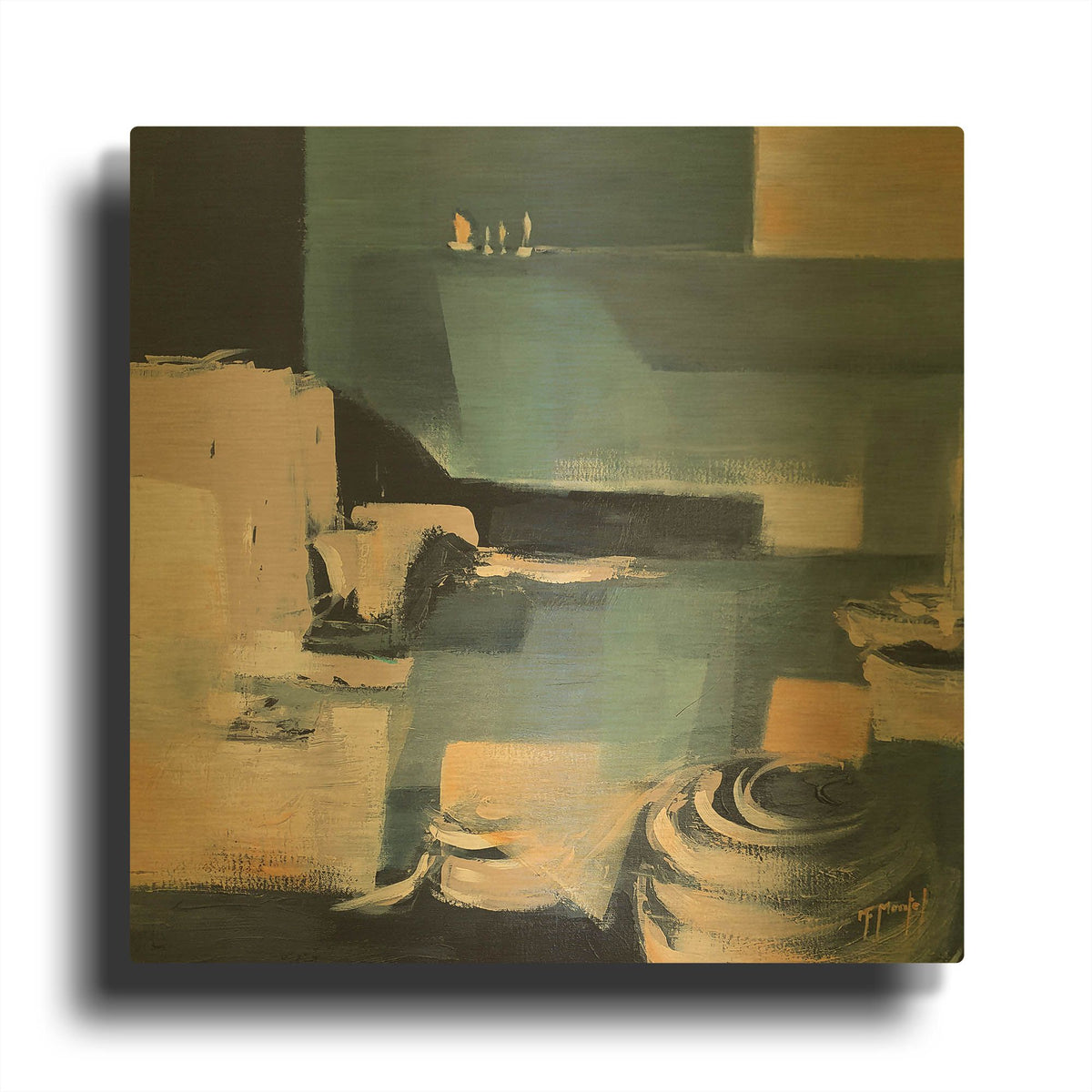 'Home Port' By Fanou Montel Gold Metal Wall Art