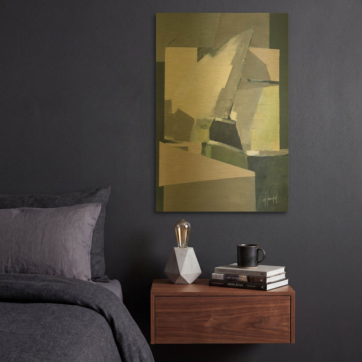 'Nautical Abstraction' By Fanou Montel Gold Metal Wall Art