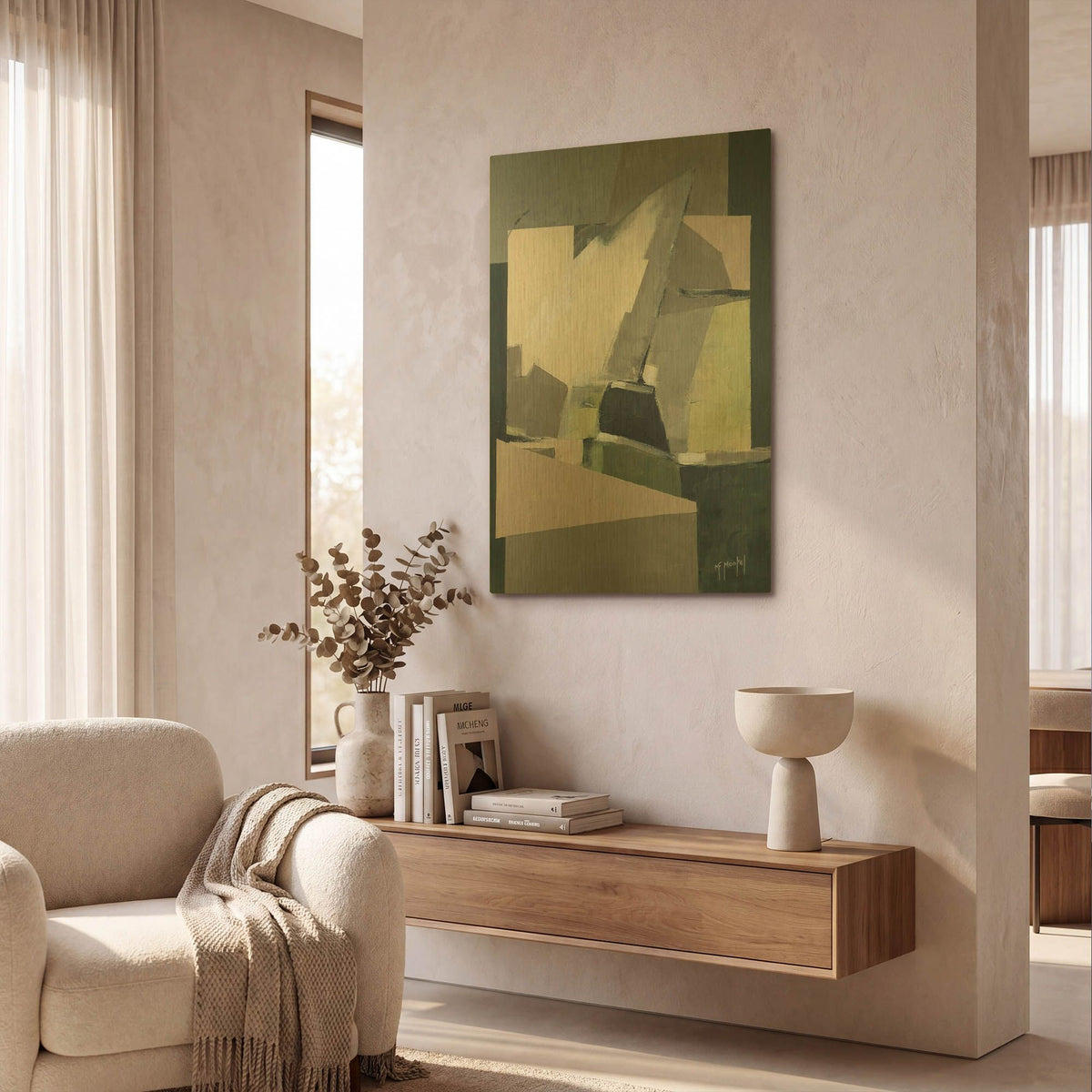 'Nautical Abstraction' By Fanou Montel Gold Metal Wall Art
