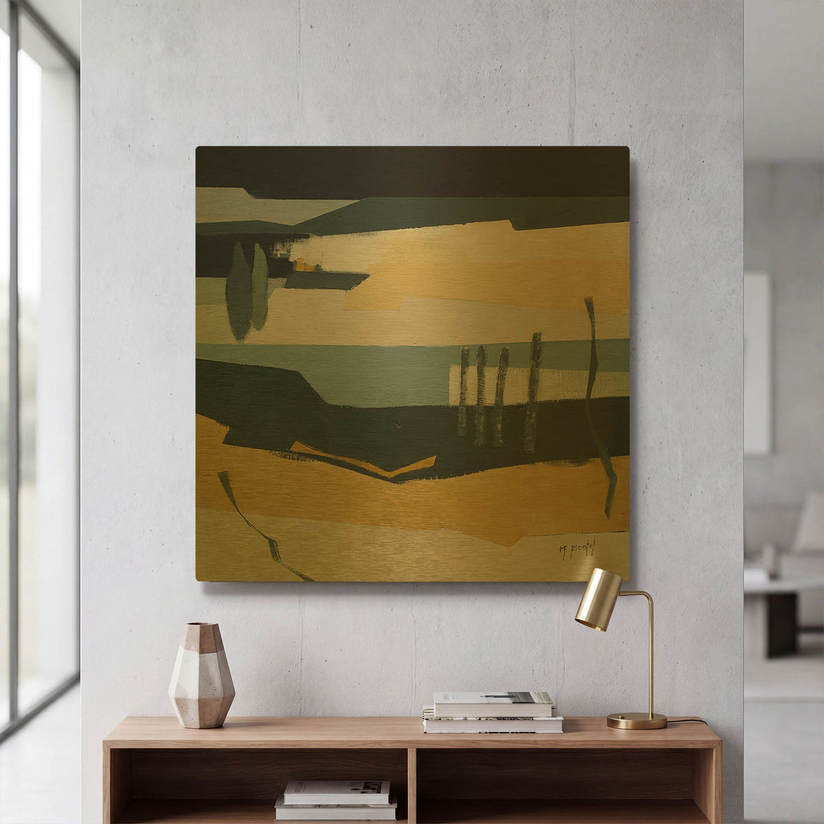 'Sometimes Obvious' By Fanou Montel Gold Metal Wall Art