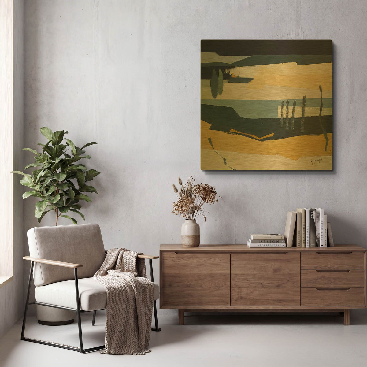 'Sometimes Obvious' By Fanou Montel Gold Metal Wall Art