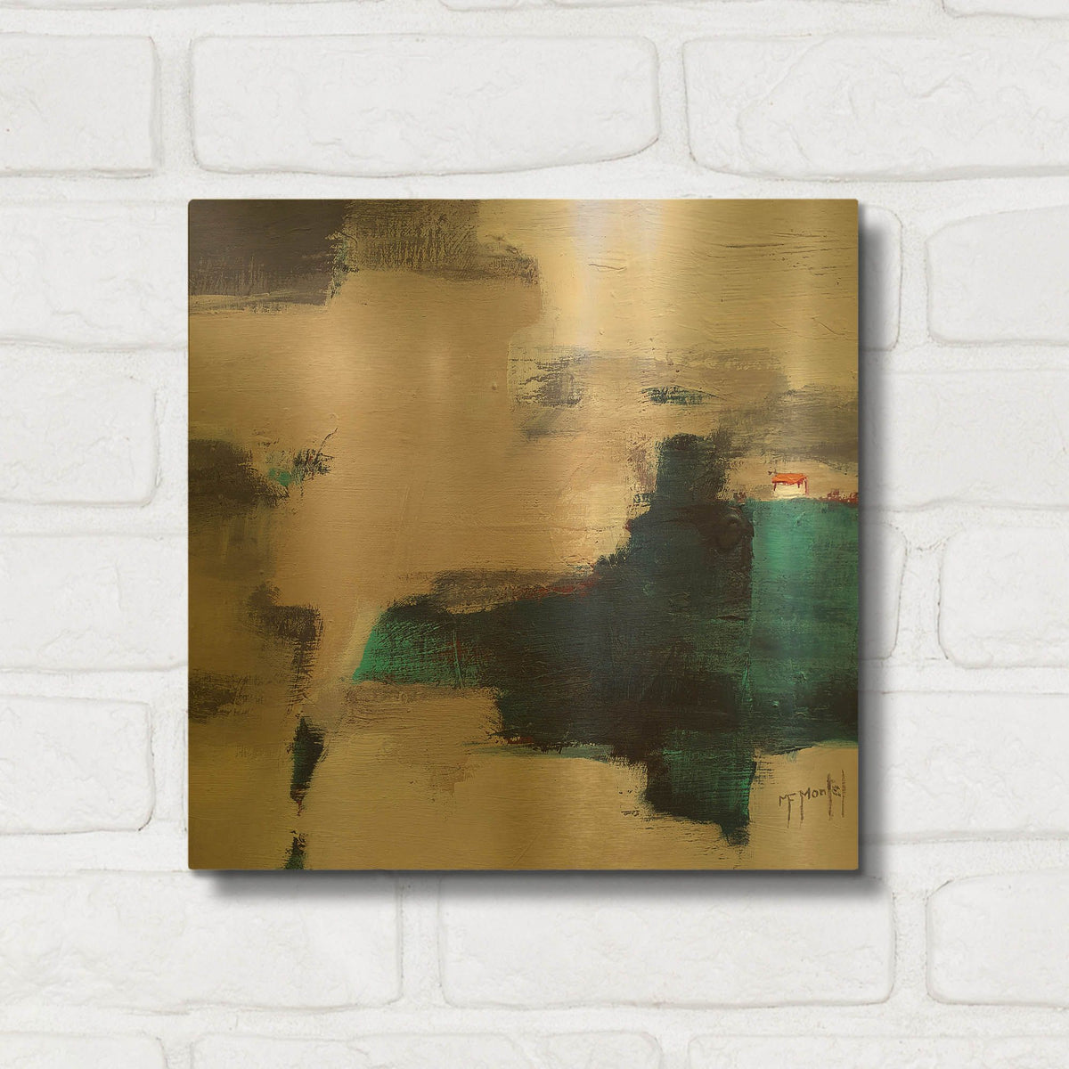 'The House By The Lake' By Fanou Montel Gold Metal Wall Art