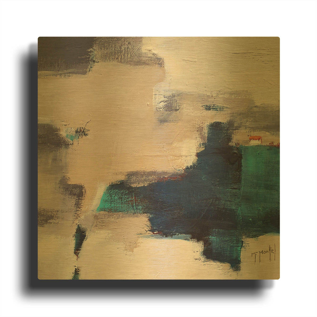 'The House By The Lake' By Fanou Montel Gold Metal Wall Art