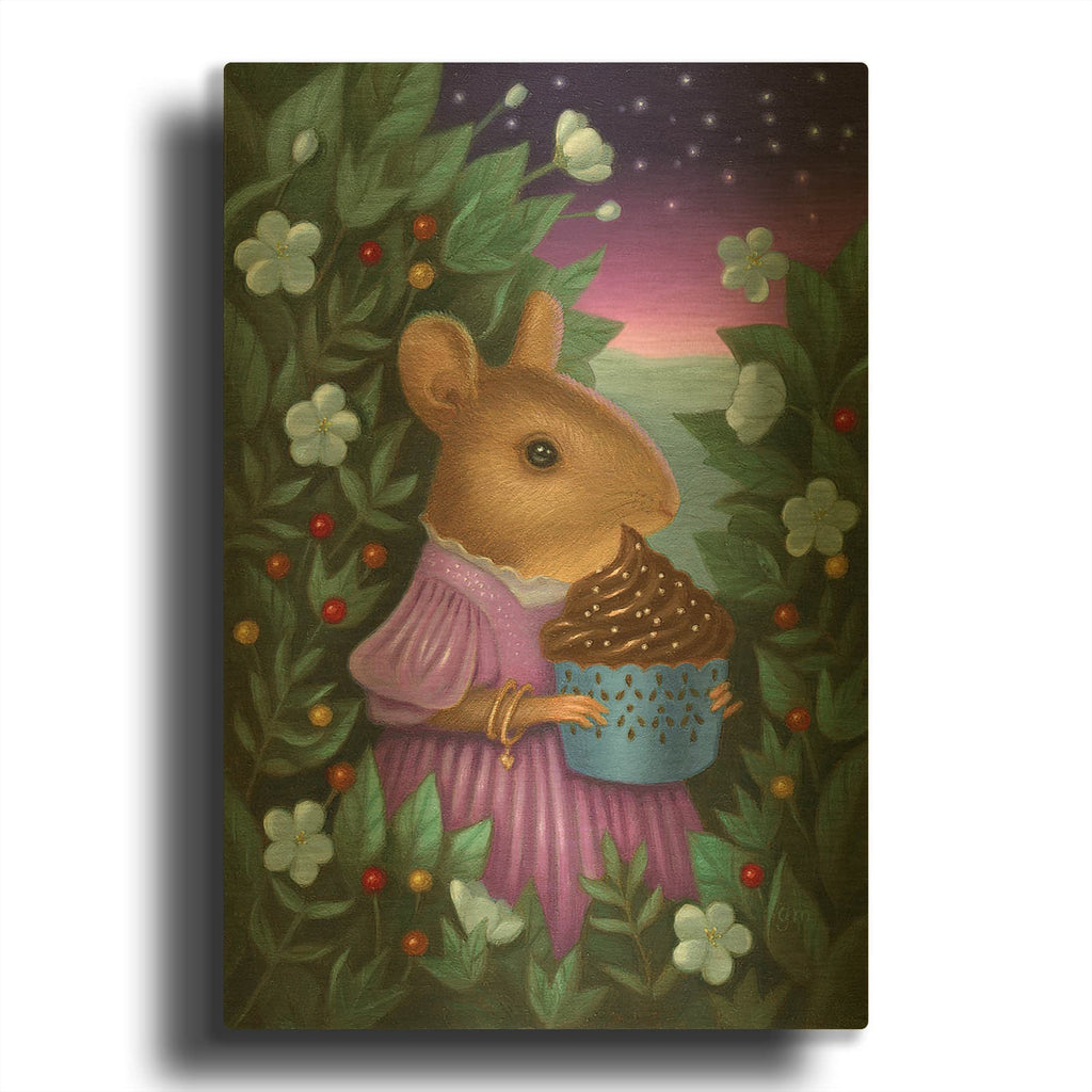 'Beatrice Upon The Brink Of Night' By Gina Matarazzo Gold Metal Wall Art