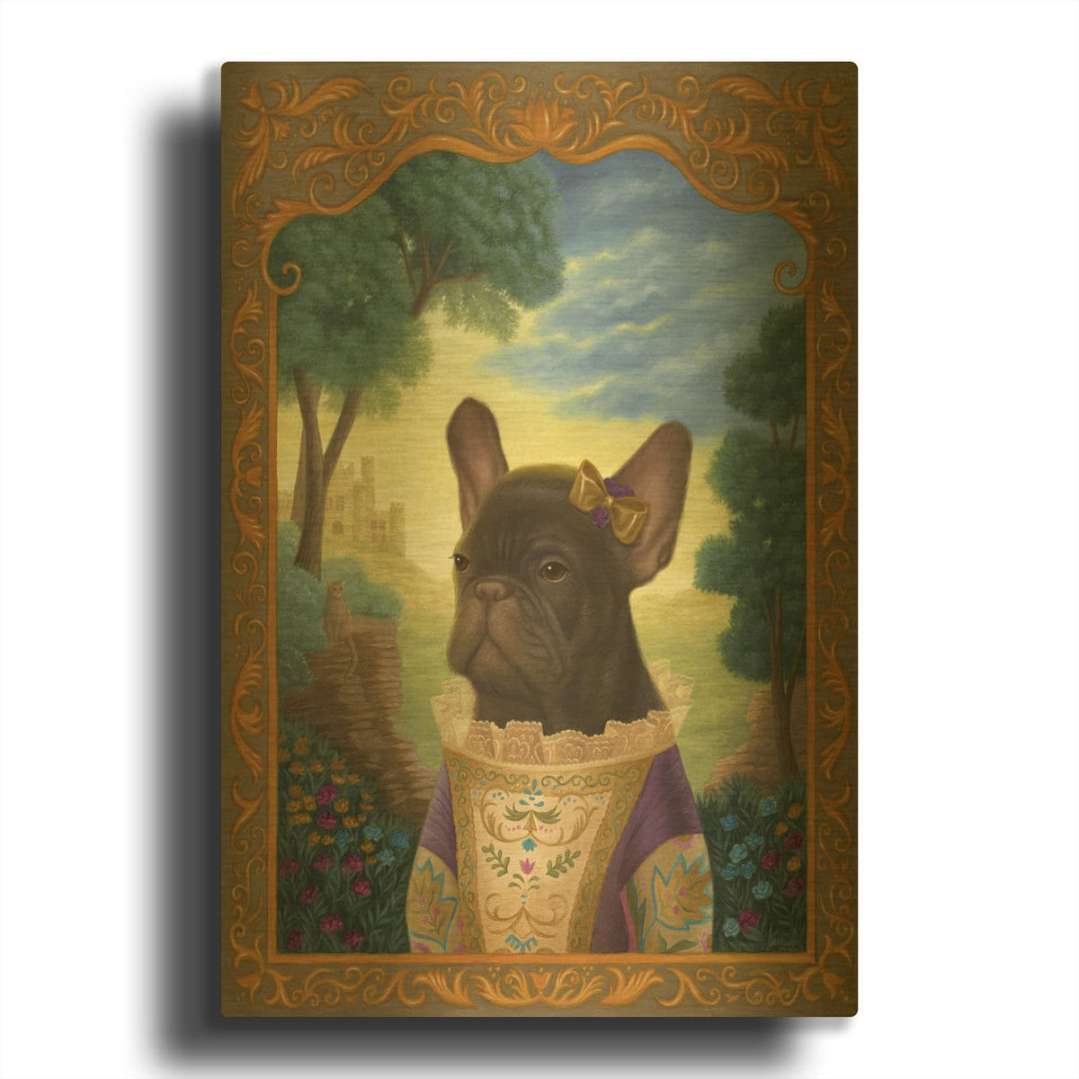 'Henrietta In Her Wildest Dreams' By Gina Matarazzo Gold Metal Wall Art