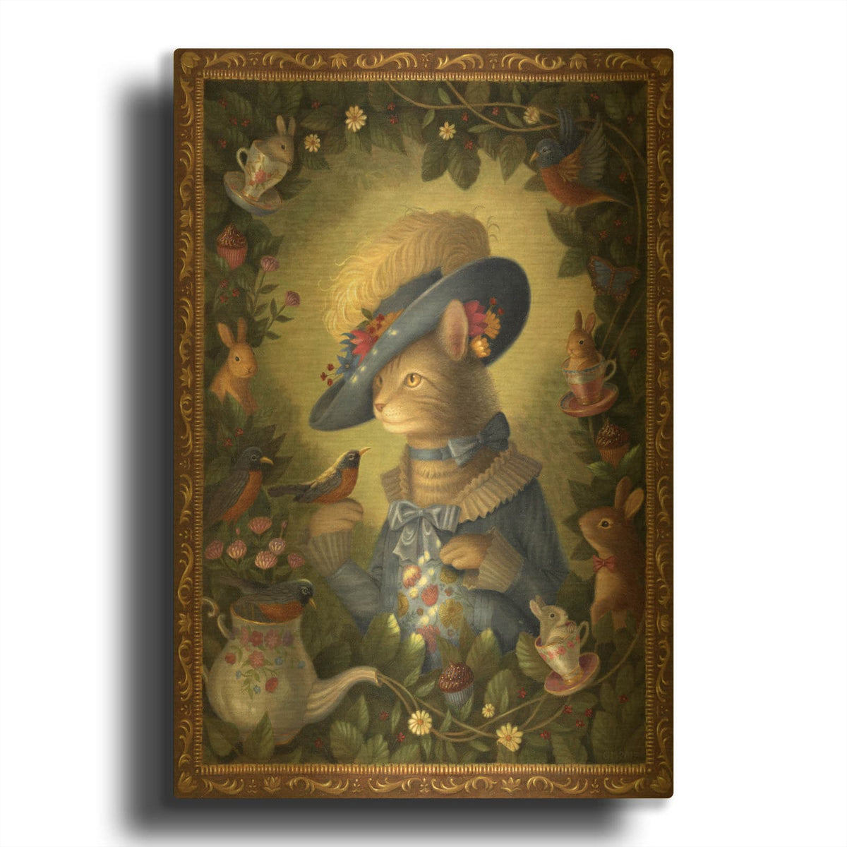 'Wilhelmina In Reverie' By Gina Matarazzo Gold Metal Wall Art