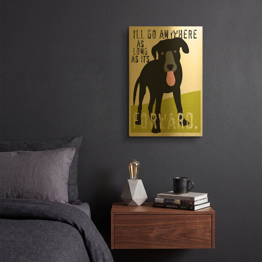 'Ill Go Anywhere' By Ginger Oliphant Gold Metal Wall Art