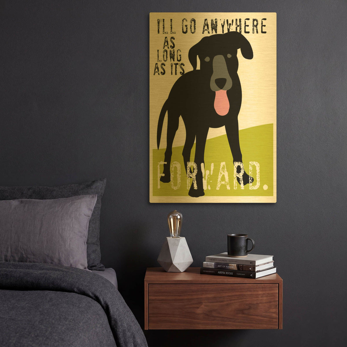 'Ill Go Anywhere' By Ginger Oliphant Gold Metal Wall Art