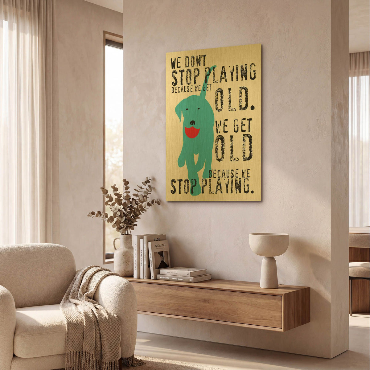 'Dont Stop Playing' By Ginger Oliphant Gold Metal Wall Art
