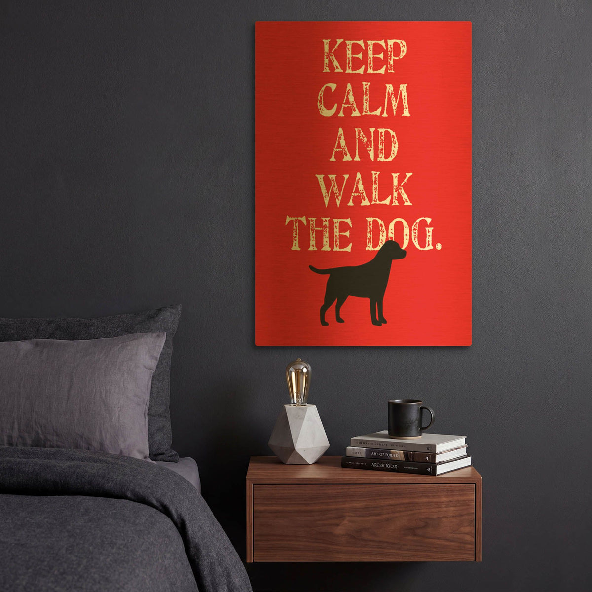 'Keep Calm Labrador' By Ginger Oliphant Gold Metal Wall Art