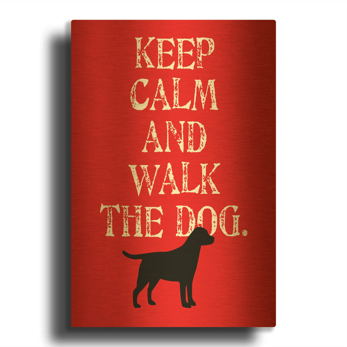 'Keep Calm Labrador' By Ginger Oliphant Gold Metal Wall Art