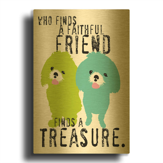 'A Faithful Friend' By Ginger Oliphant Gold Metal Wall Art