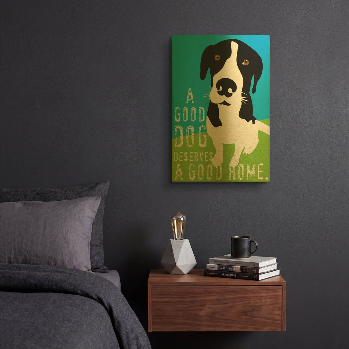 'A Good Dog' By Ginger Oliphant Gold Metal Wall Art