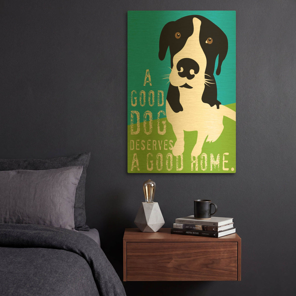 'A Good Dog' By Ginger Oliphant Gold Metal Wall Art