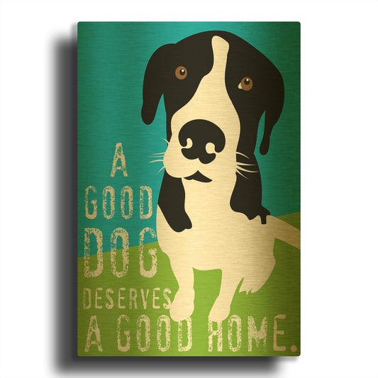 'A Good Dog' By Ginger Oliphant Gold Metal Wall Art