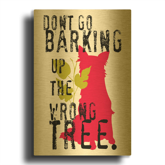 'Dont Go Barking' By Ginger Oliphant Gold Metal Wall Art