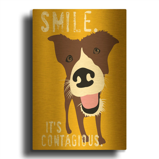 'Smile' By Ginger Oliphant Gold Metal Wall Art