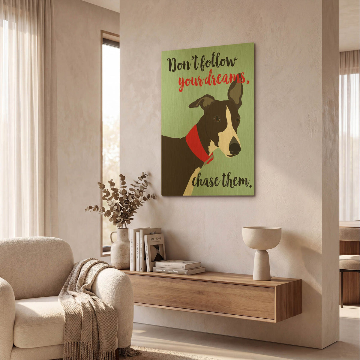 'Dont Follow Your Dreams Chase Them' By Ginger Oliphant Gold Metal Wall Art