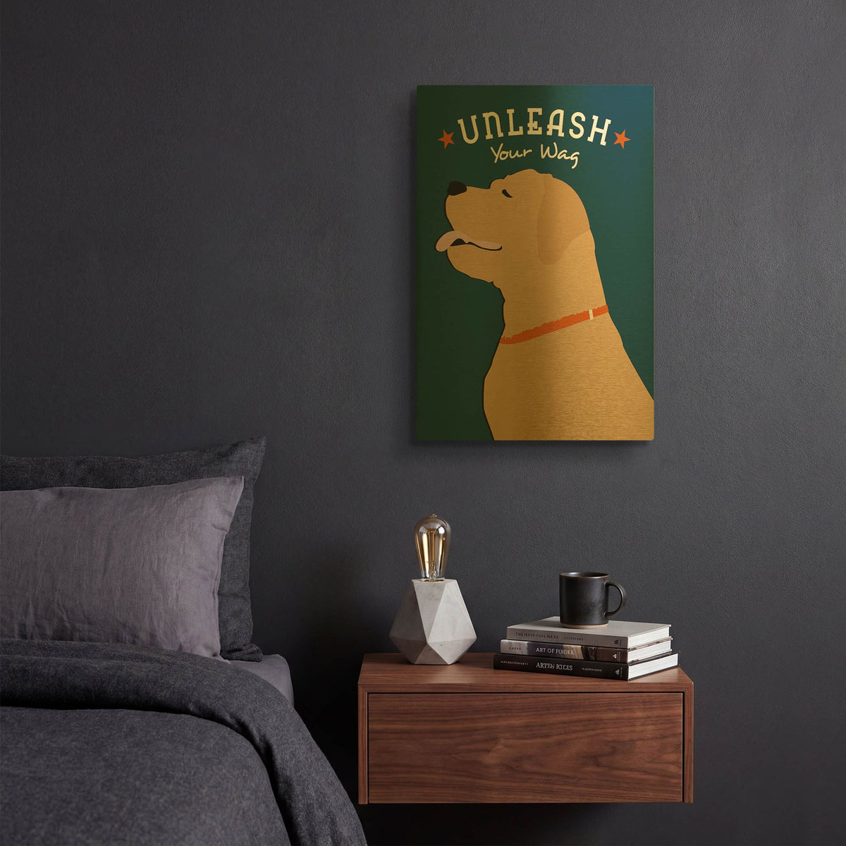 'Unleash Your Wag' By Ginger Oliphant Gold Metal Wall Art