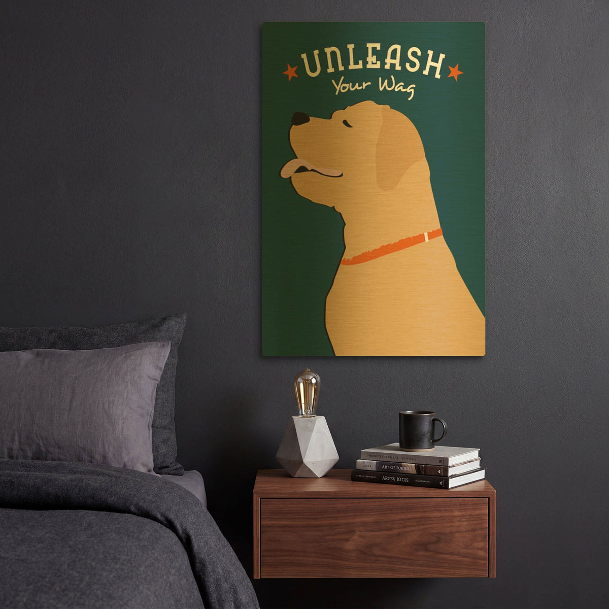 'Unleash Your Wag' By Ginger Oliphant Gold Metal Wall Art