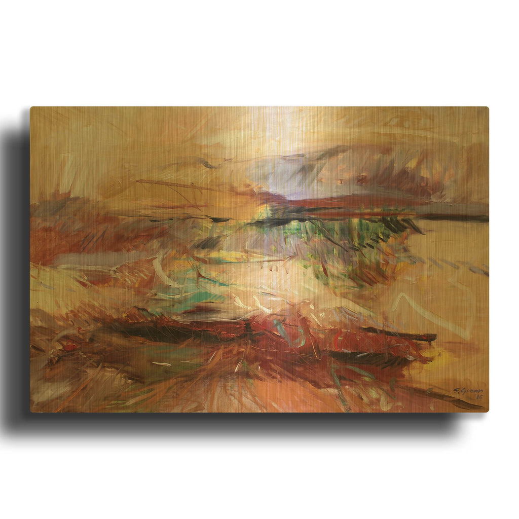 'Afternoon In The Desert' By Gocan Gold Metal Wall Art