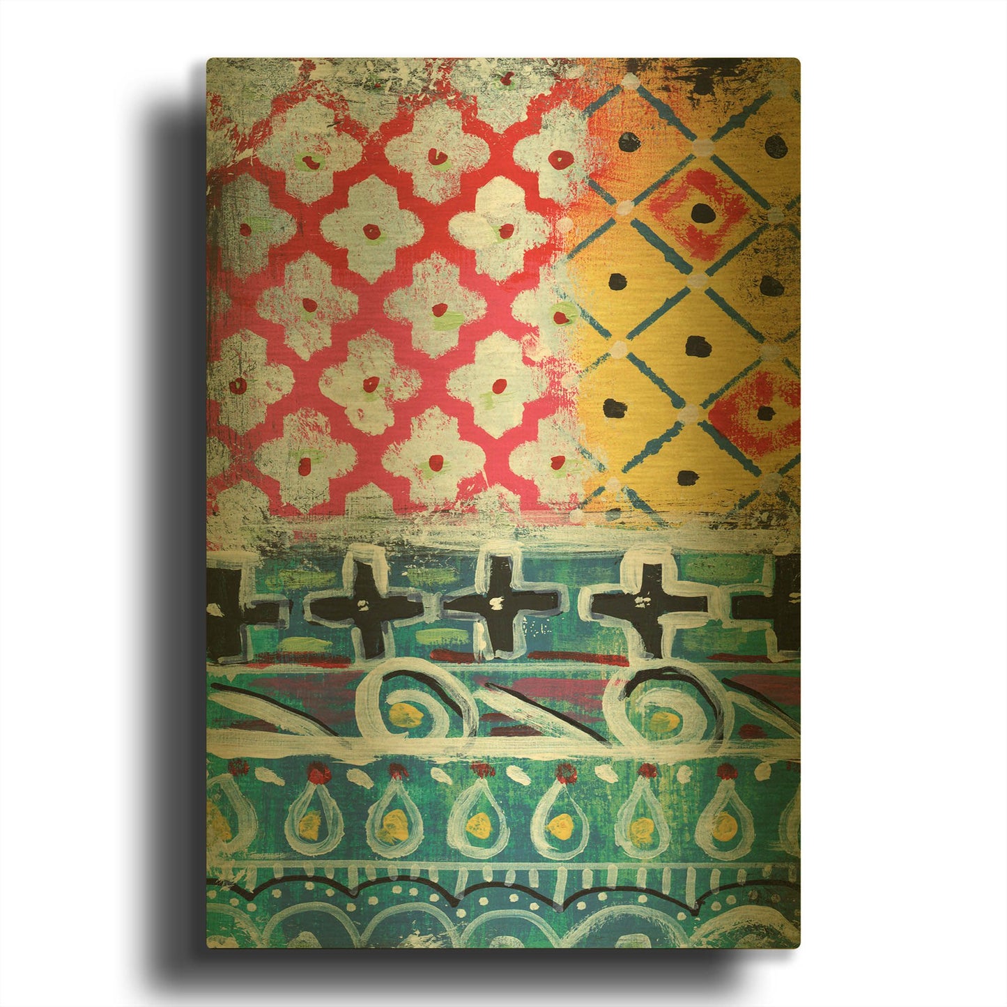 'LW2015' By Linda Woods Gold Metal Wall Art