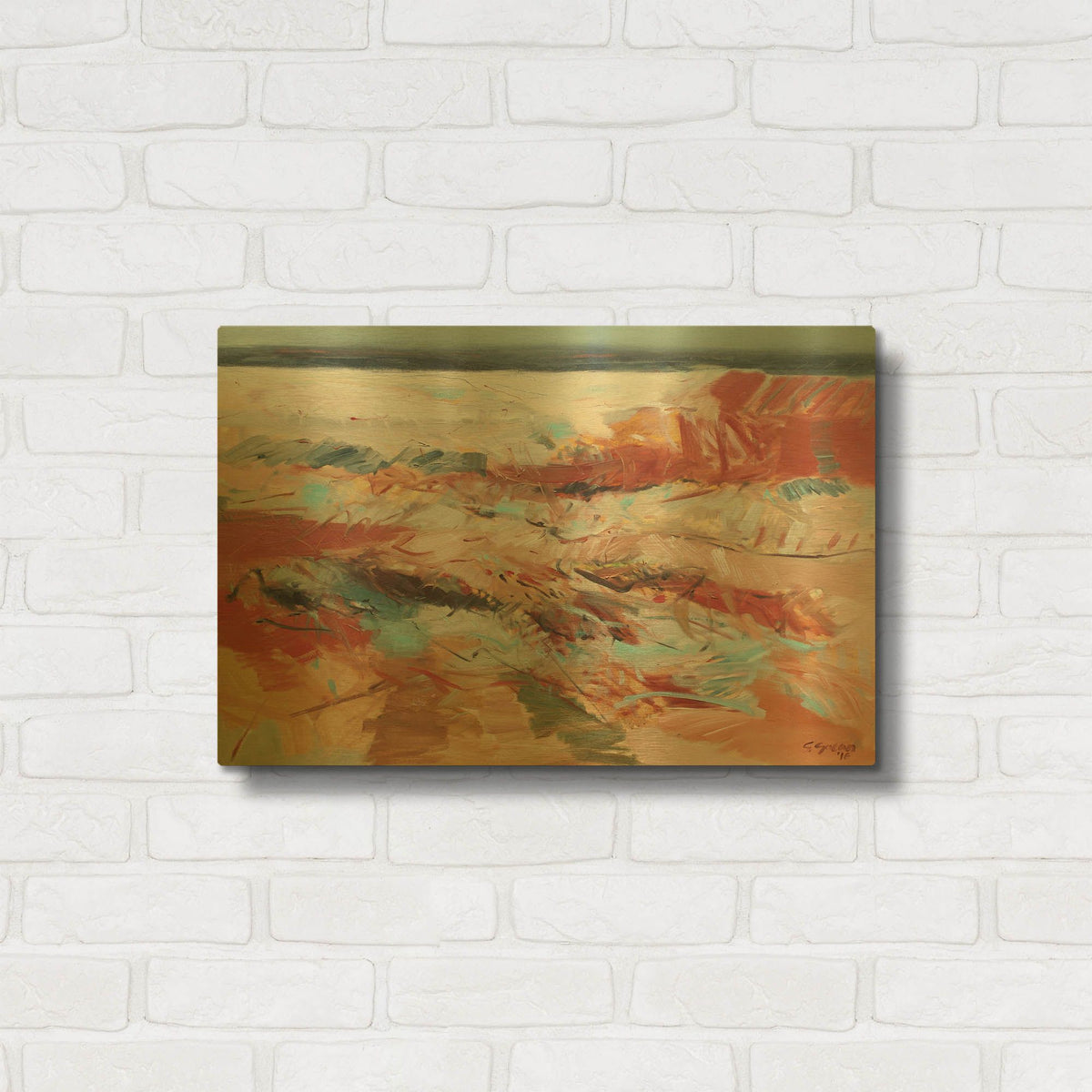 'Contemplation' By Gocan Gold Metal Wall Art